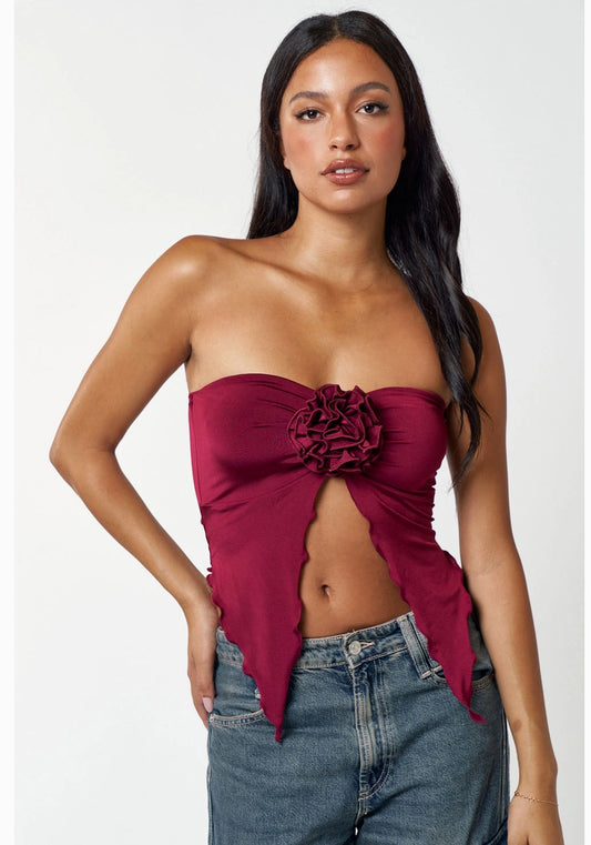 Rosette Flyaway Tube Top